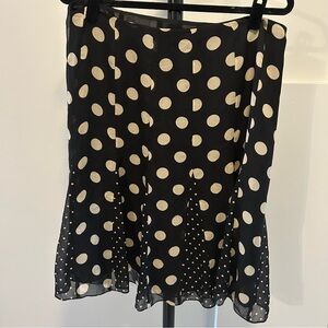 Jones New York Black and Cream Polka Dot Skirt
